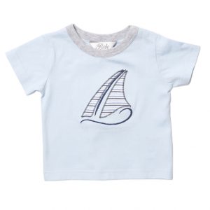 Bebe Pale Blue T shirt with Sail Design