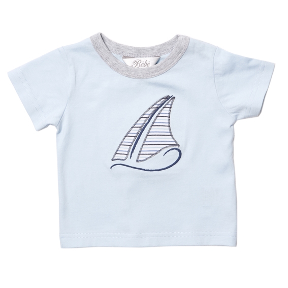 Bebe Pale Blue T-shirt with Sail Design