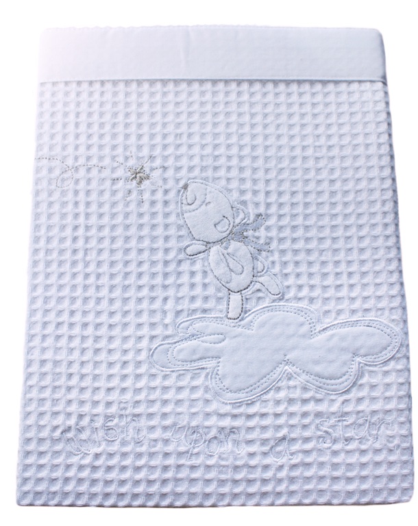 Bubba Blue Embroidered Cot Waffle Blanket