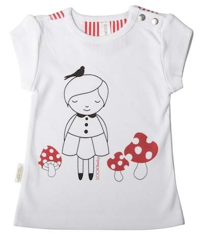 Sooki Baby T-shirt with Little Girl And Mushrooms
