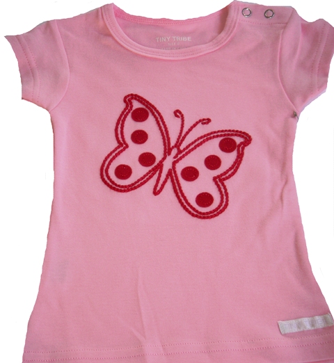 Tiny Tribe pink butterfly tee