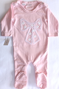 Tiny Tribe pink romper with bow