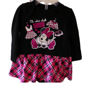 Disney Minnie Mouse Dress in Black and Pink