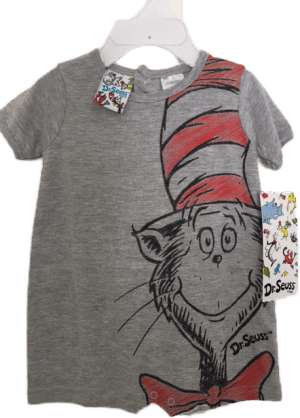 Cat In The Hat Grey Snapsuit
