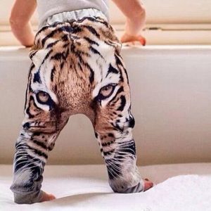Animal Print Pants with Tiger Design