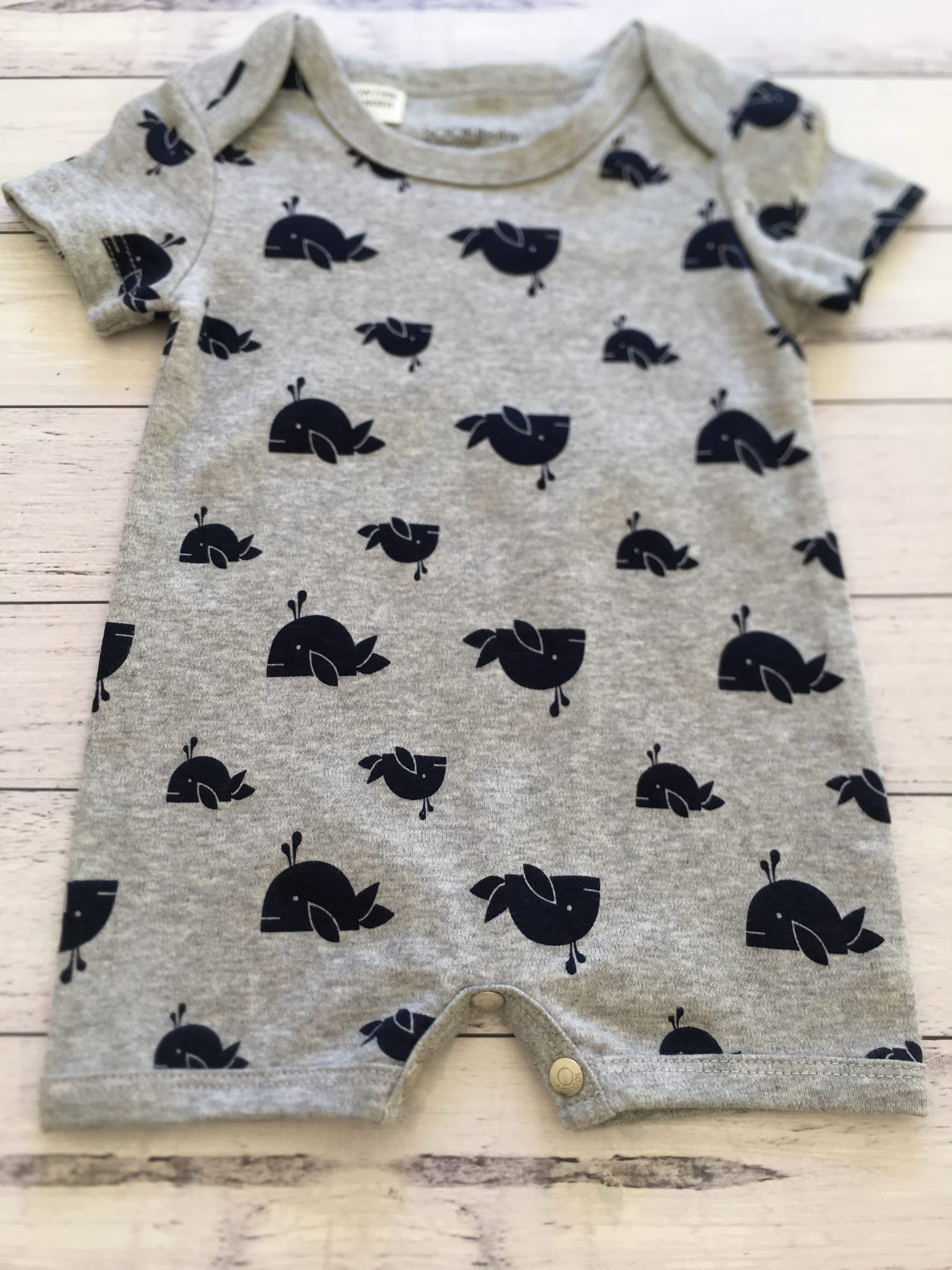 Sooki Baby Snapsuit with Whales