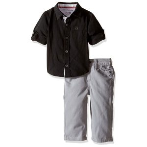 Calvin Klein Baby-Boys Shirt and Twill Pants Set